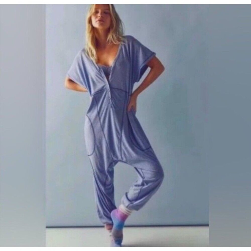 Free People Blue Jumpsuit